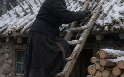 Una anciana pasó todo el verano y el otoño clavando estacas de madera afiladas en su tejado. Los vecinos estaban convencidos de que había perdido la cordura… hasta que finalmente llegó el invierno.