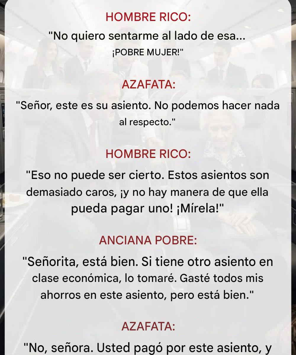 Se burló de una anciana en clase ejecutiva, pero luego el piloto dijo algo que hizo llorar a todos.