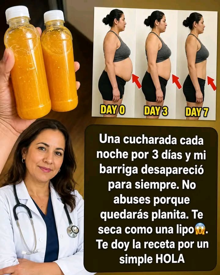 Una cucharada cada noche por 3 días y mi barriga se notó más plana. Te doy la receta a cambio de un simple ” HOLA “. Preparación en el primer comentario.
