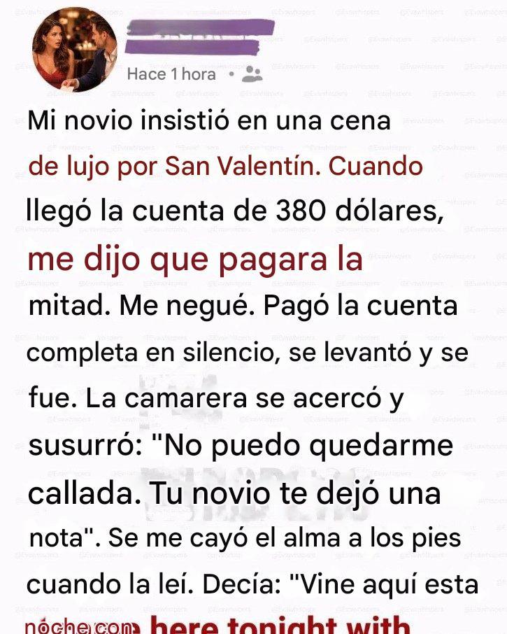 Una cena de San Valentín que lo reveló todo: Cuando una prueba destruyó siete años juntos.