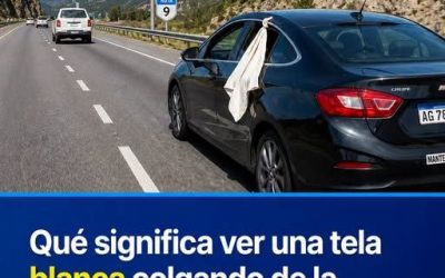 Tela blanca colgando de la ventanilla de un auto: qué significa esta señal informal en la ruta