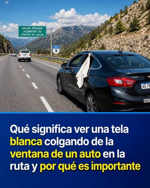 Tela blanca colgando de la ventanilla de un auto: qué significa esta señal informal en la ruta