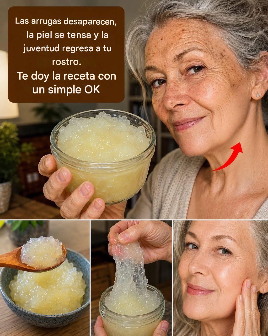 ¡Las arrugas desaparecen, la piel se reafirma y tu rostro recupera la juventud! Para seguir recibiendo mis recetas, solo di… ¡Gracias!